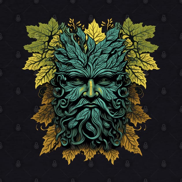 Jack Of The Wood Traditional Pagan Celtic Greenman by Tshirt Samurai